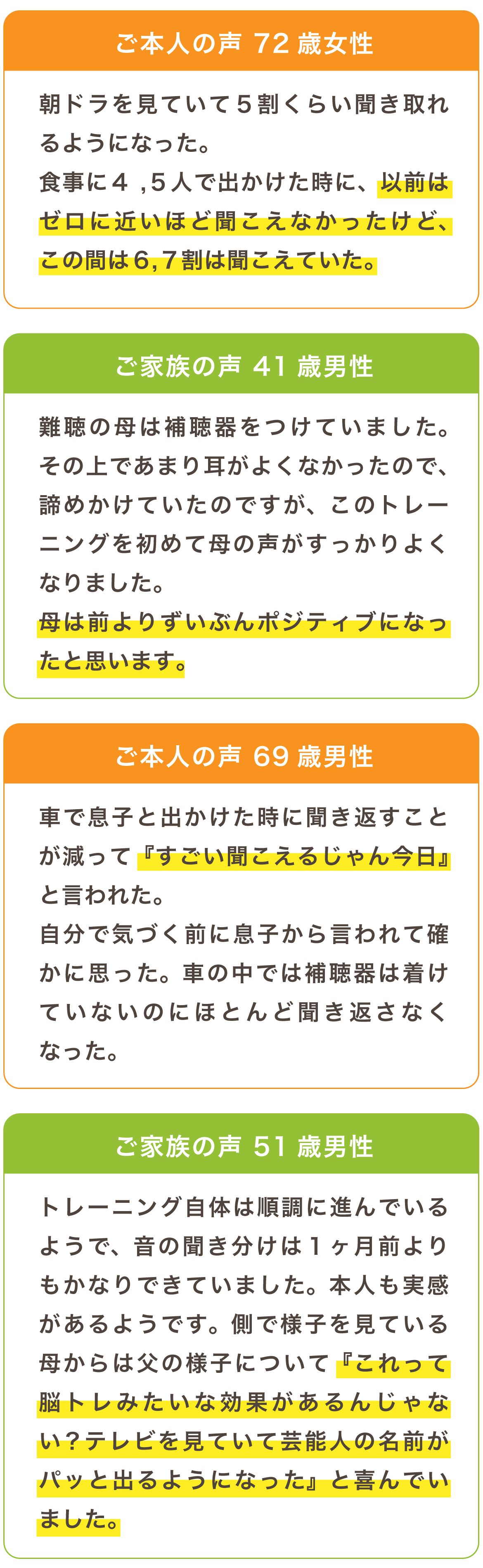 ご利用者の声